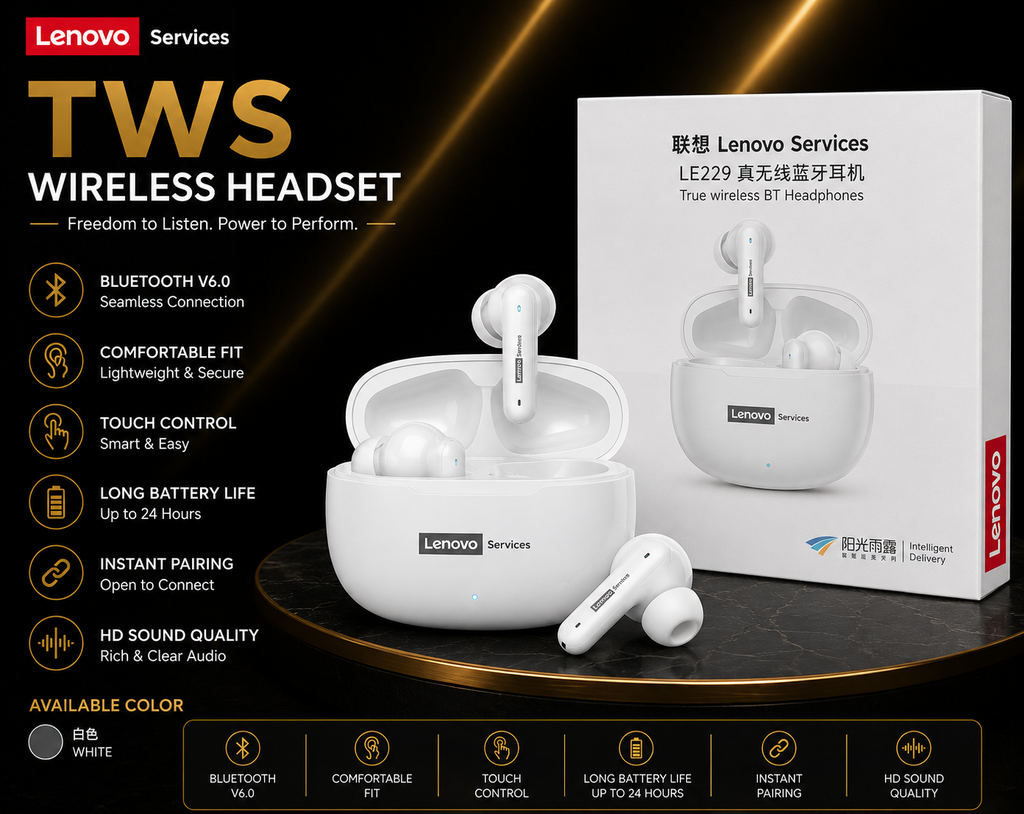 Lenovo Services LE229 TWS Wireless Bluetooth Earbuds